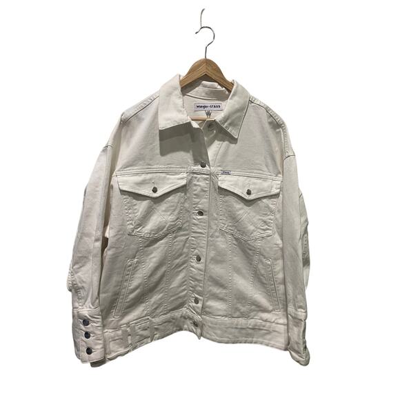STAUD + Wrangler THE BIGGEST JEAN JACKET in White Size S/M - Picture 2 of 9